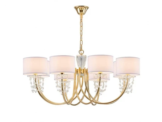 4368/C new gold Подвесная люстра с хрустальными подвесками Newport 4360 4368/C new gold (220V)