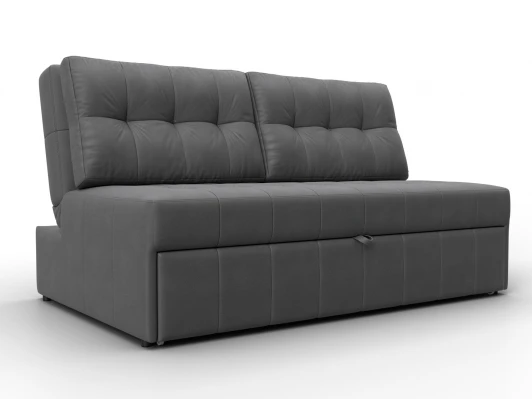 134930 Диван прямой Лига-107 (140) (ЛДСП,Брус,Фанера,Замша/Серый) Лига Диванов 134930