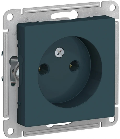 ATN000841 Розетка встраиваемая без заземления (изумрудный) Systeme Electric AtlasDesign ATN000841