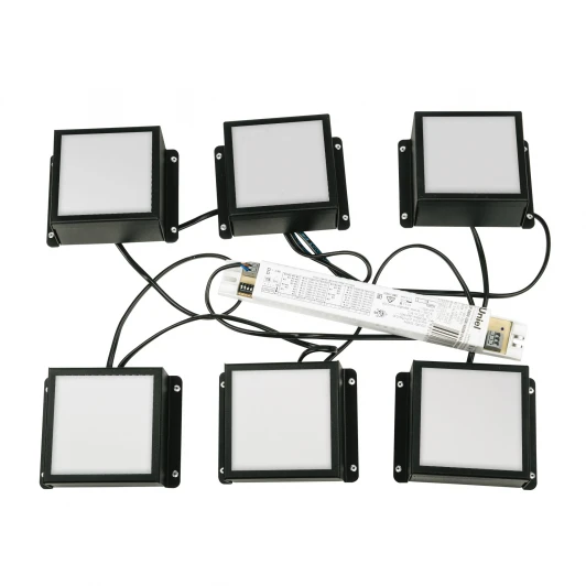 ULP-0808 42W/4000К IP40 GRILYATO OPAL BLACK KIT06 Светильник светодиодный потолочный встраиваемый, комплект из 6 штук. 4000K, для ячеек 86x86мм, в комплекте с и/п. Uniel Grilyato Mini ULP-0808 42W/4000К IP40 GRILYATO OPAL BLACK KIT06