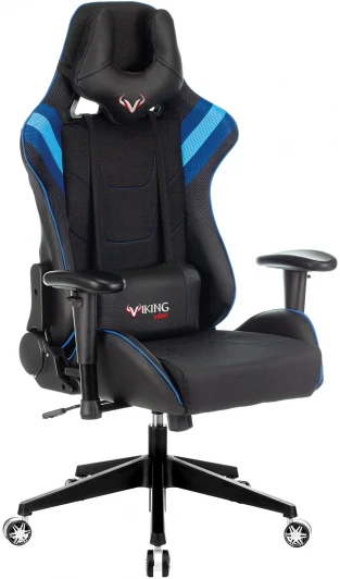 VIKING 4 AERO BLUE Кресло игровое Zombie VIKING 4 AERO черный/синий текстиль/эко.кожа с подголов. крестовина пластик