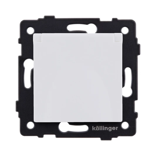 REA-006WM Розетка штепсельная SCHUKO 16A/250 В с крышкой, белый матовый Kollinger REA-006WM для Aspekt, Eleganz, Reflex