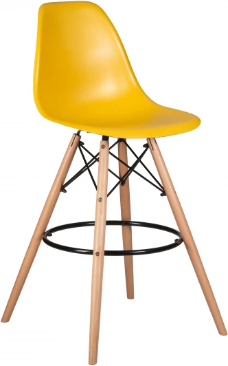 638GPP-LMZL DSW BAR, цвет сиденья горчичный (Y-03), цвет основания светлый бук Стул барный DSW BAR (ножки светлый бук, цвет горчичный (Y-03))