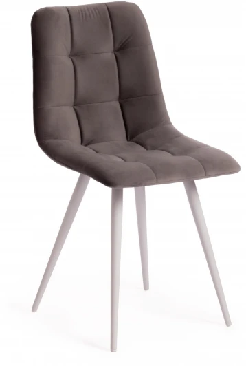 17243 Стул CHILLY (mod. 7095-1) ткань/металл, 45x53х88 см, высота до сиденья 50 серый barkhat 26/белый Tetchair 17243