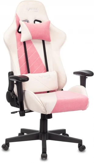 VIKING X PINK Кресло игровое Zombie VIKING X Fabric белый/розовый с подголов. крестовина пластик