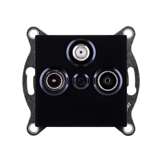 REA-036BK Розетка тройная TV (мама) + TV (папа) + спутниковая SAT черный Kollinger REA-036BK для Aspekt, Eleganz, Reflex
