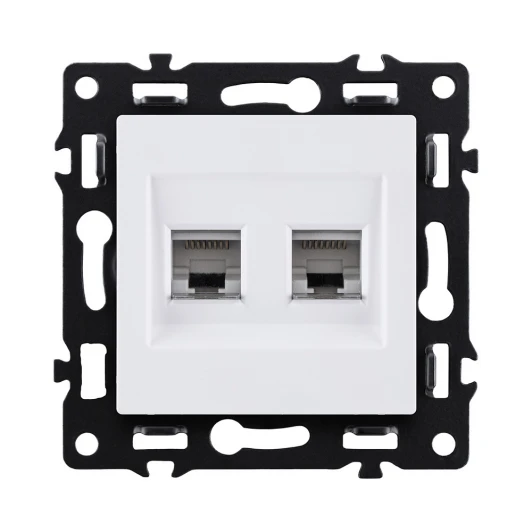 AS-018WH Розетка двойная Ethernet RJ45 белый Kollinger Asthetik AS-018WH