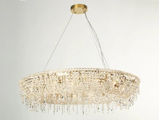 10910+6/S gold Подвесная люстра хрустальная Newport 10900 10910+6/S gold (220V, на тросе)