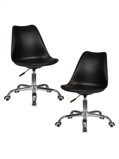 LMZL-PP635D-N_CH-M_EL-B-03 Набор 2 шт офисное кресло для персонала DOBRIN MICKEY (чёрный)