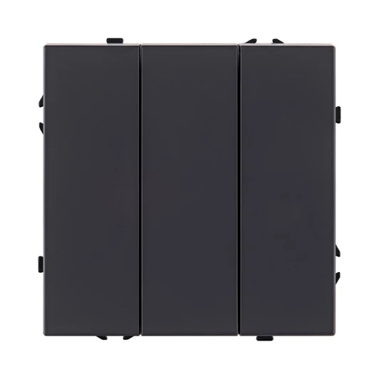 EC-710BK Выключатель трехклавишный (черный матовый) Kollinger Eclipse EC-710BK