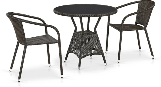 T707ANS/Y137C-W53 2Pcs Brown Комплект плетеной мебели T707ANS/Y137C-W53 2Pcs Brown (Искусственный ротанг/Коричневый) Afina