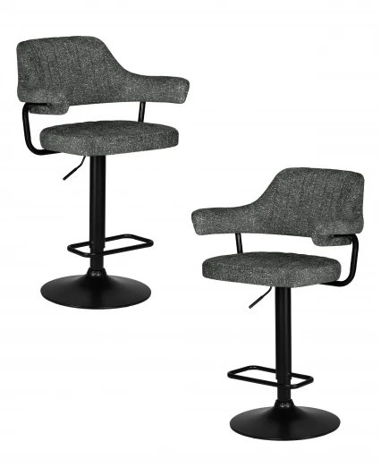 LM-5019-N_B-M_CT-LEO11 Набор 2 шт стул барный DOBRIN CHARLY BLACK (серый твид (LEO11))