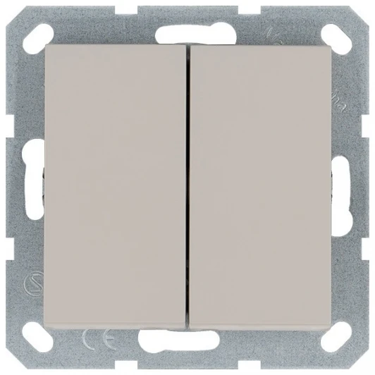 G3014T Выключатель двухклавишный перекрестный (тауп soft touch) Jasmart G-Classic G3014T
