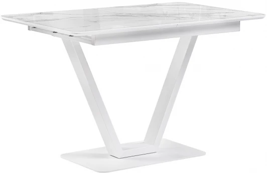 532391 Стол на тумбе Woodville Бугун 120х80х77 белый мрамор / белый 532391