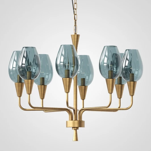 VIOLA01 Подвесная дизайнерская люстра Viola 8 синий ImperiumLoft Viola01 (179884-26) (220V, на цепи)