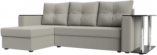 121162L Диван угловой Атланта Лайт левый угол (Бежевый/Рогожка) Лига Диванов арт.121162L