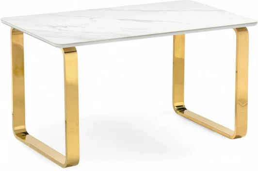 571414 Керамический стол Селена 140 (Селена 4 140х80х77 белый мрамор / золото) Notta арт.571414