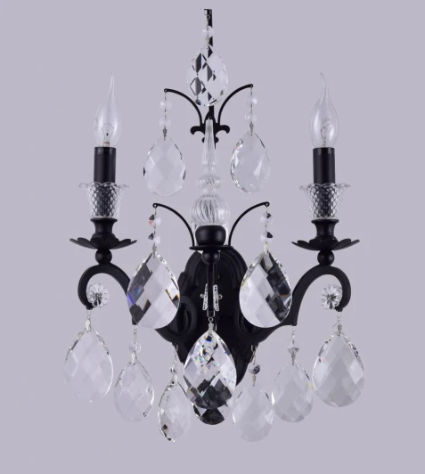 MAGNIFICO AP2 BLACK/TRANSPARENT Бра Crystal Lux Magnifico AP2 BLACK/TRANSPARENT (220V, подвески, подсвечник, свеча)