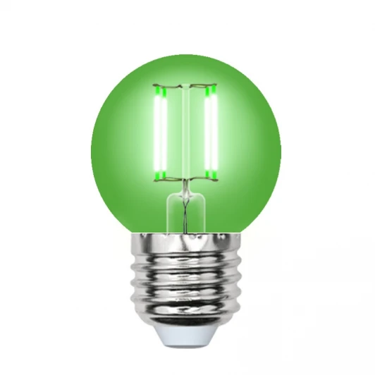LED-G45-5W/GREEN/E27 GLA02GR картон Лампочка светодиодная шар зеленая E27 5W Uniel LED-G45-5W/GREEN/E27 GLA02GR