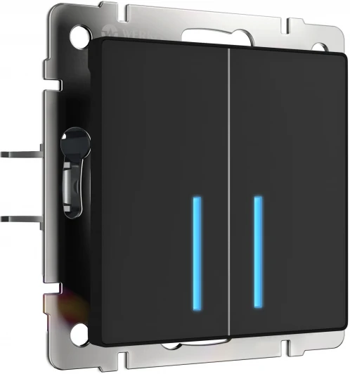 W4520608 Сенсорный выключатель двухклавишный Умный дом (черный) W4520608 (a048327)