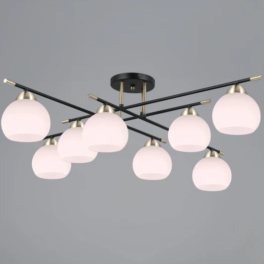 IL0446-8CSQ-24 BK AB LIBRA Потолочная люстра на штанге ILLUMICO IL0446-8CSQ-24 BK AB LIBRA