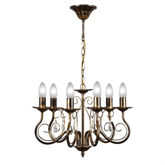 S9013-6 Люстра подвесная Day&Night, 6 ламп, черный с золотом и прозрачным