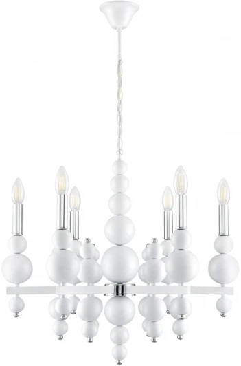 8260/6 Подвесная люстра Lumion Nana 8260/6 белый/хром, металл E14 6*40W 220V (на цепи, свеча)