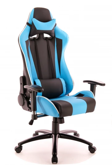 Lotus S5 Blue Компьютерное кресло игровое Lotus S5 экокожа голубой