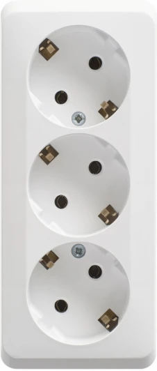 PA16-011B Розетка накладная тройная с заземлением (белый) Systeme Electric Etude PA16-011B