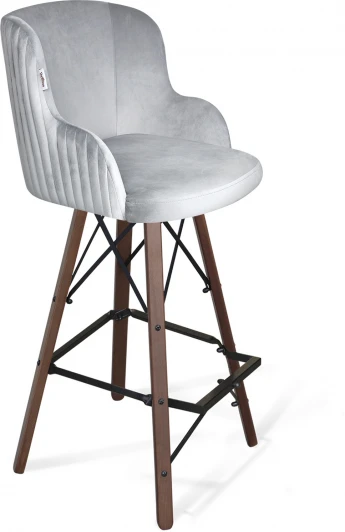 1312310201 Стул барный Sheffilton SHT-ST39-1/S80 серое облако/темный орех/черный муар