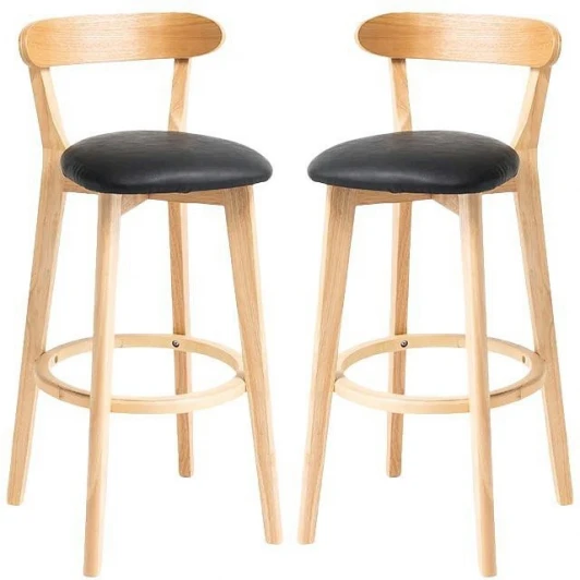 HSBI_B016_wooden_beigef_2 Набор из 2 стульев барных Elevate Zenith Hesby (Бук/Ткань) арт.HSBI_B016_wooden_beigef_2