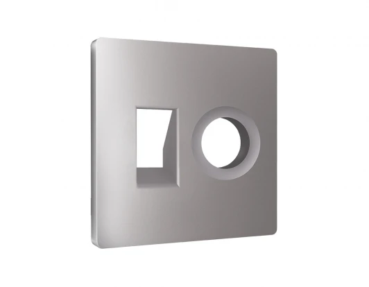 AP5125 Лицевая панель для Ethernet RJ-45/телефонной RJ-11 и ТВ-розетки (сталь матовый) Ambrella Volt QUANT AP5125