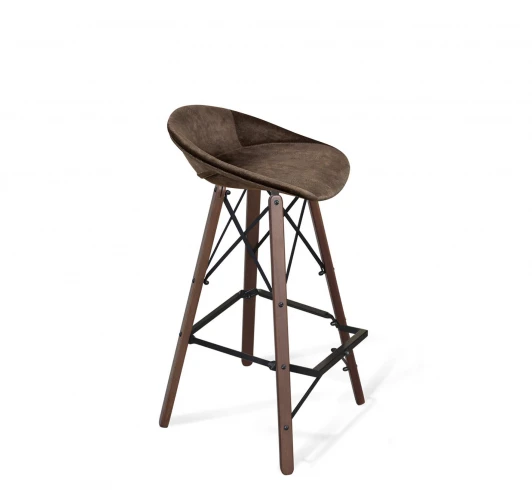 3827109003 Стул барный Sheffilton SHT-ST19-SF1/S80 коричневый трюфель/темный орех/черный 3827109003