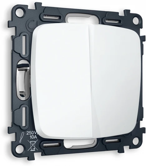 MO123010 Комплект механизма Ambrella Volt 2-клавишного выключателя OMEGA MO123010 Белый матовый QUANT