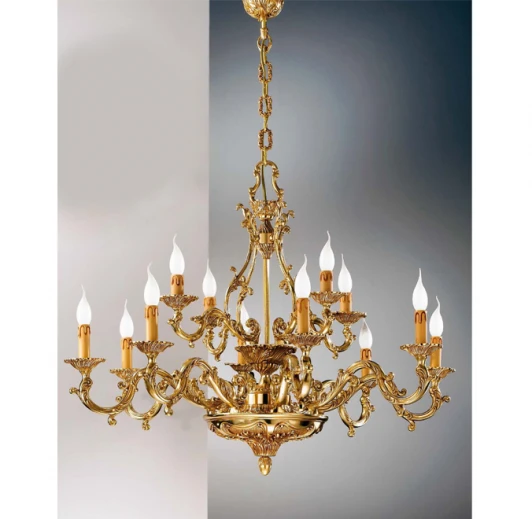 7305/8+4 Подвесная большая люстра Nervilamp 7305 7305/8+4 (220V, на цепи, подсвечник, свеча)