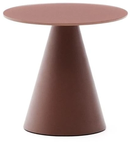 299294 Приставной столик Wilshire из стали с закаленным стеклом с матовой терракотовой отделкой Ø35 см La Forma (ex Julia Grup) арт.299294