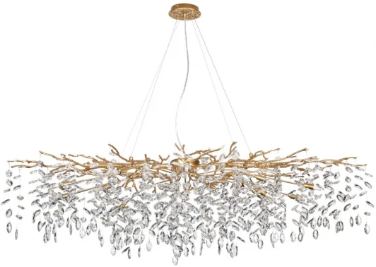 4969/16 Подвесная люстра Odeon Light Delica 4969/16 HALL античн.бронза/алюмин./хрусталь G9 16*40W (220V, на тросе, лепестки, ветки)
