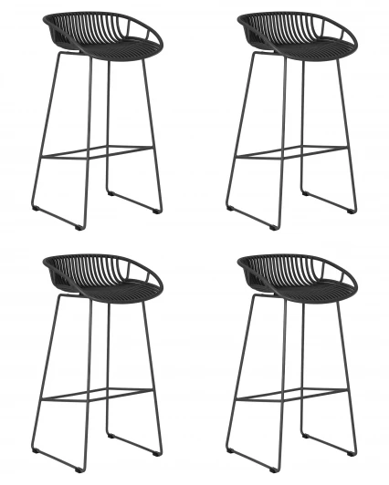 LMZL-PP775A-N_M_P-GR-04 Набор 4 шт стул барный DOBRIN FRANK (темно-серый)