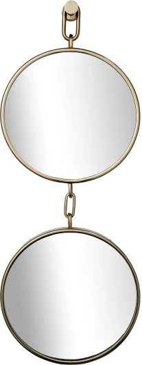 79MAL-9231-86G Зеркало на подвесе двойное рама металл. цвет золото d35см Garda Decor арт.79MAL-9231-86G