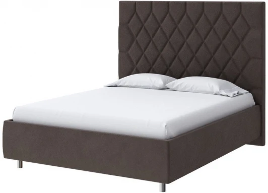 1928022 PROxSON Кровать Rhomby без основания (Ткань: Велюр Monopoly Горячий шоколад (237)) 180x190