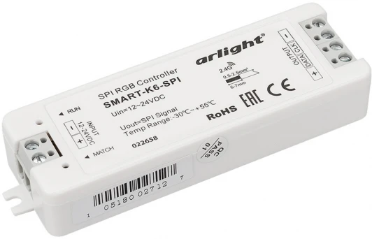 022658 Контроллер SMART-K6-SPI (12-24V, 2.4G) (IP20 Пластик) 022658 Arlight