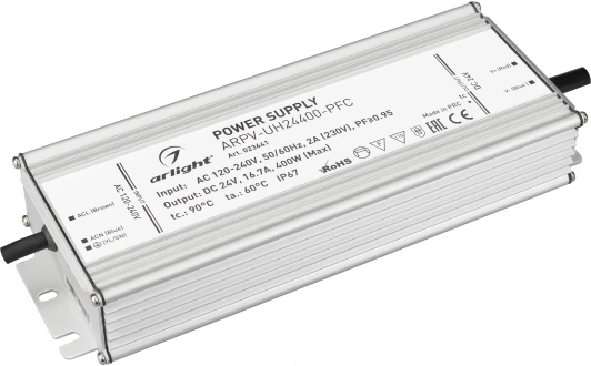023641 Блок питания ARPV-UH24400-PFC (24V, 16.7A, 400W) (IP67 Металл) 023641 Arlight ARPV