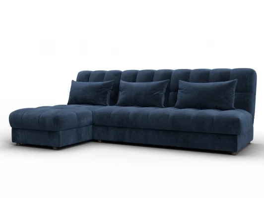 136948L Диван угловой Лига-116 НПБ угол левый (ДСП,ЛДСП,Велюр/Синий) Лига Диванов 136948L