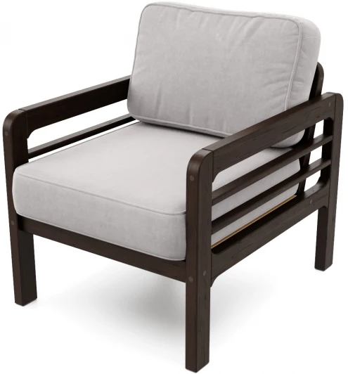 211000 Кресло Arsko Бергер венге велюр серый