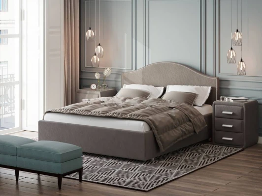 1927332 PROxSON Кровать Classic (Ткань: Велюр Monopoly Капучино (297)) 160x200