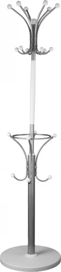 008997 Вешалка напольная Д 2 металлик/ белый Mebelik арт.008997