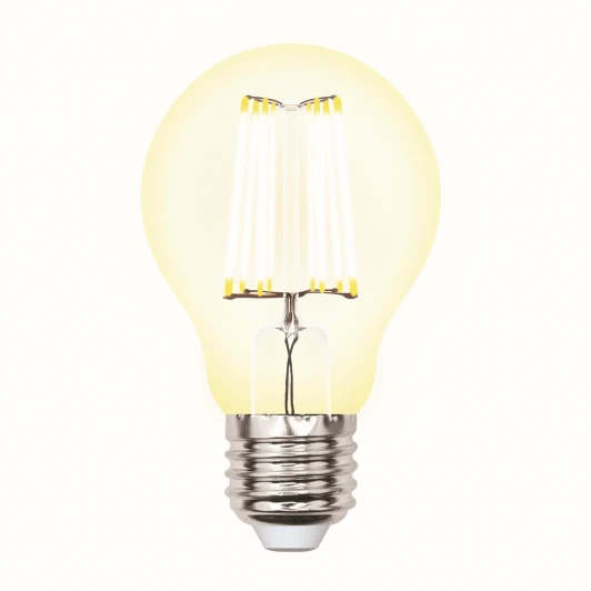 LED-A60-10W/WW/E27/CL PLS02WH картон Лампочка светодиодная шар желтая E27 10W 3000K Uniel LED-A60-10W/WW/E27/CL PLS02WH
