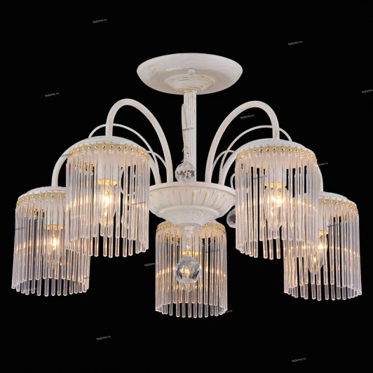 11397/5C Люстра потолочная Natali Kovaltseva Olbia, 5 плафонов, слоновая кость с золотом, прозрачный