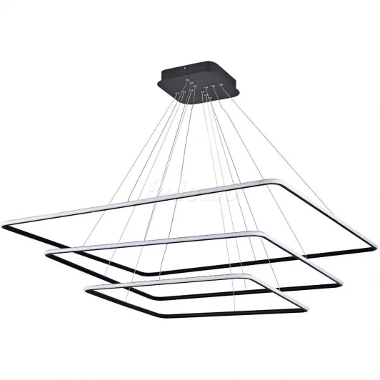 S111024/3SQ 160W Black Out Люстра подвесная светодиодная Donolux, 3 плафона, 160W, черный с белым