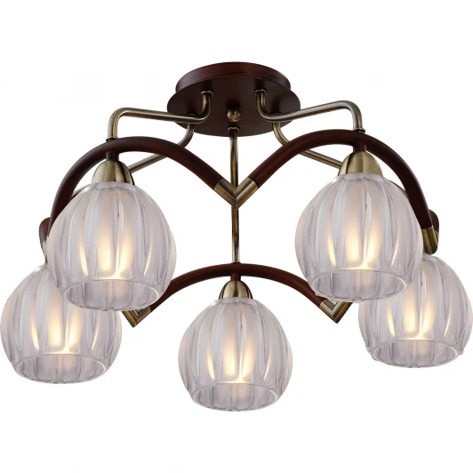 407-05-53ABWBB antique brass + walnut Потолочная люстра N-Light 407 407-05-53ABWBB antique brass + walnut